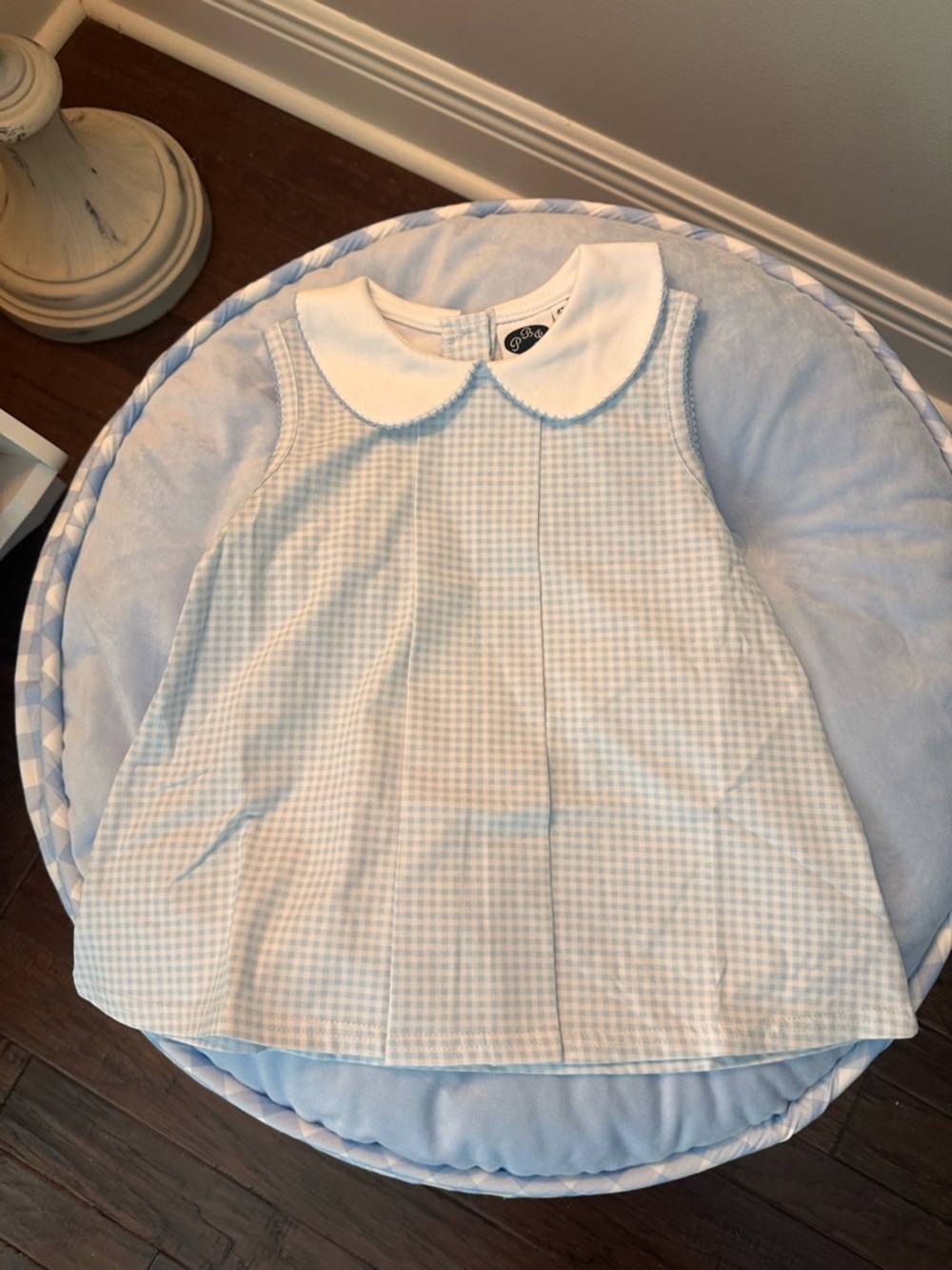 Blue Gingham Peter Pan Collar Top - Infant/Toddler